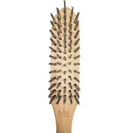 แปรงลวดเหล็ก 5 แถว ตราสมอ (ราคารวมแวท) แปรงลวดเหล็กด้ามไม้ แปรงขัดสนิม แปรงขัดกระทะหมูกระทะ {0407810501}