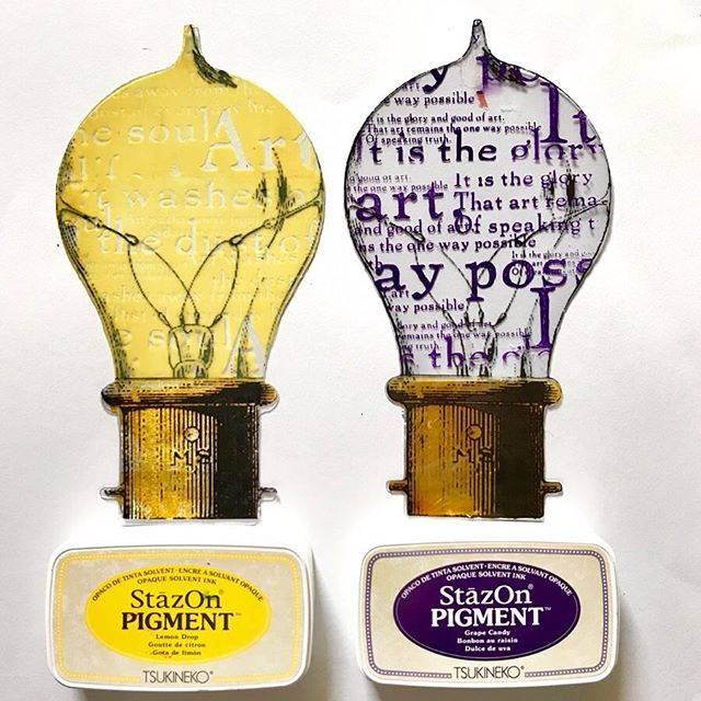 หมึกญี่ปุ่น StazOn Pigment ทึบแสง (หมึกอเนกประสงค์ ผ้า โลหะ พลาสติก ถุงแก้ว ไม้ หนัง กระดาษ) มีแบบตลับและแบบเติม 8 สี