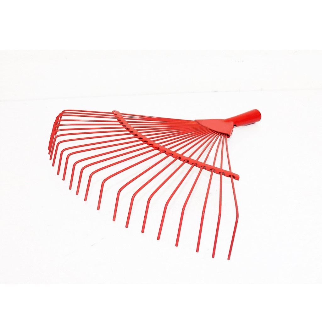 คราดมือเสือหัวเหล็กสีแดง รวมด้าม (ราคารวมแวท) คราดมือเสือ มือกวาดหญ้า ที่กวาดหญ้า คราดใบไม้ {0700404905}