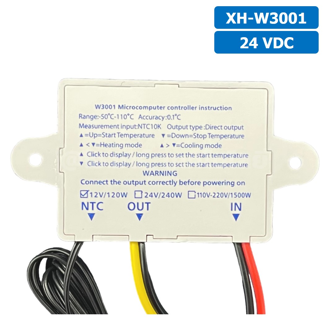 XH-W3001 24VDC เครื่องควบคุมอุณหภูมิ Digital Temperature Controller Thermostat Switch Probe