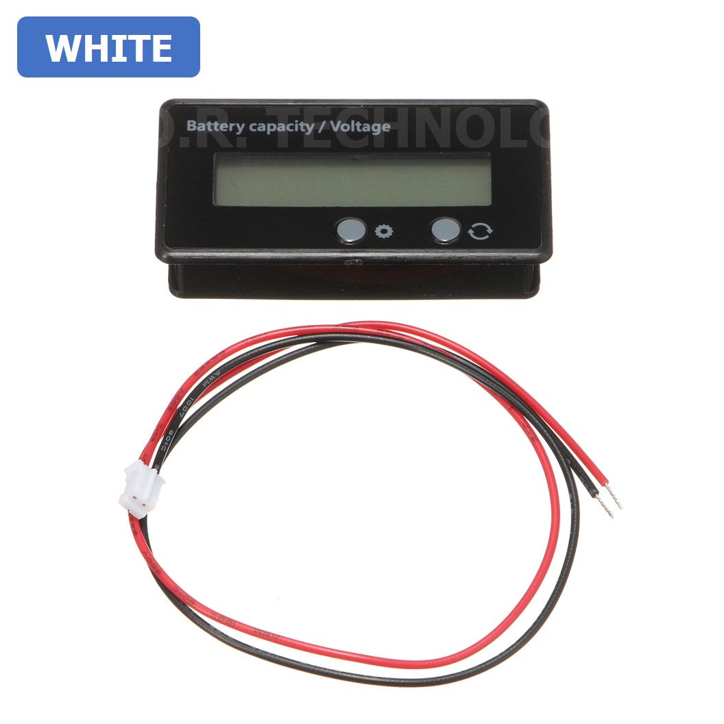 IB046 หน้าจอวัดแบตเตอรี่ สีขาว WHITE 12V-84V Lead-Acid 3-24 Strings Lithium Battery Power Display Meter Power Display Self setting