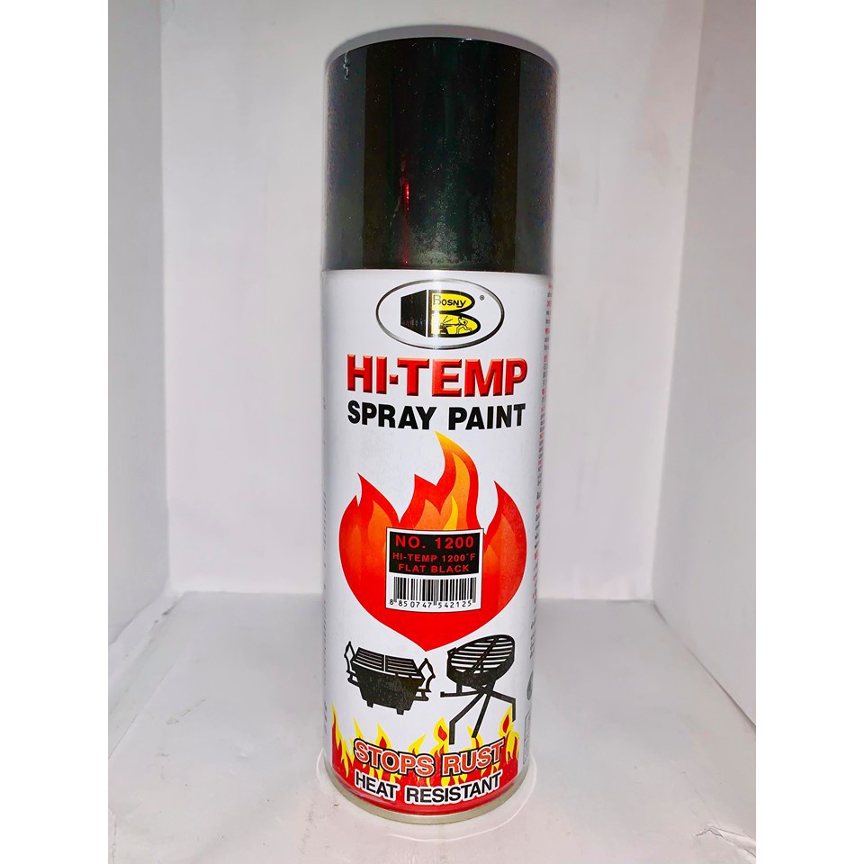 สีสเปรย์ทนความร้อน BOSNY สีดำ (ราคารวมแวทขายส่งยกโหล) ทนความร้อนสูง สีพ่นท่อไอเสีย สีทาหม้อน้ำ {2104627601}