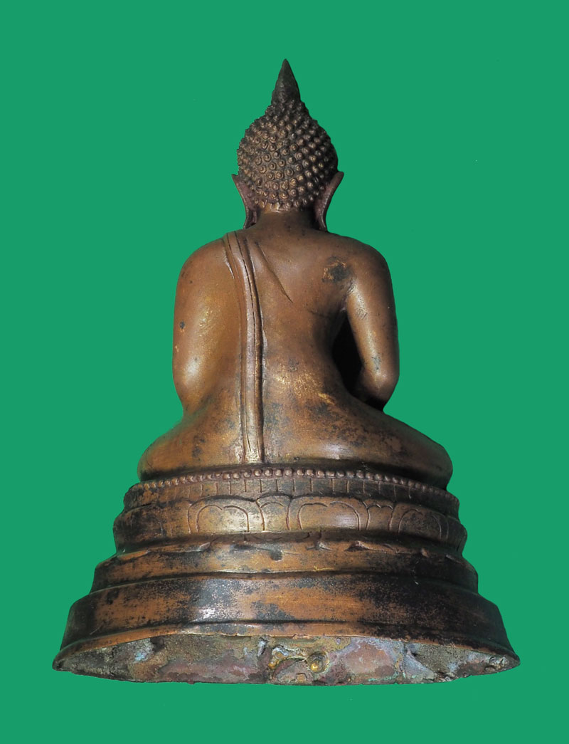 *32905 พระบูชารัชกาล ปางสมาธิ ขนาดหน้าตัก 5 นิ้ว เก่า เนื้อแดง 2