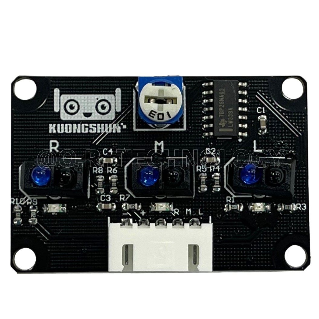(1ชิ้น) AB161 โมดูล แทรคเส้นสีดำ 3 เซนเซอร์ KUONGSHUN 3 Channel Tracking Module Line Sensor