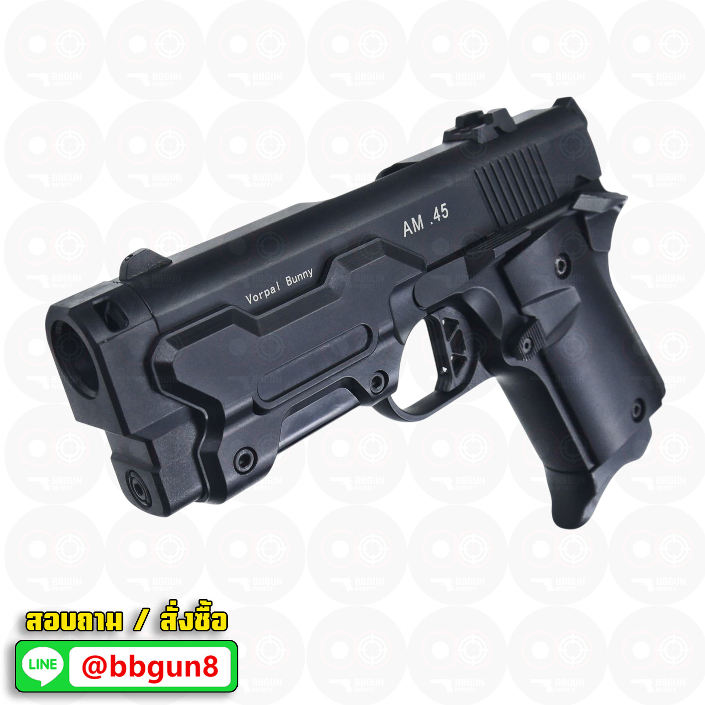 บีบีกันอัดแก๊ส DETONICS Vorpal Bunny AM .45 BK สีดำ - Double Bell 796-1 BB GUN