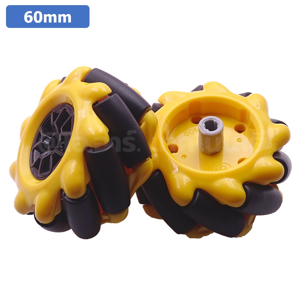 (1ชุด 2ล้อ L+R) ล้อแมคคานัม 48mm/60mm/80mm/97mm พร้อมแกนล้อ Mecanum wheel motor smart car ล้อหมุนรอบทิศทาง ล้อซ้าย+ล้อขวา