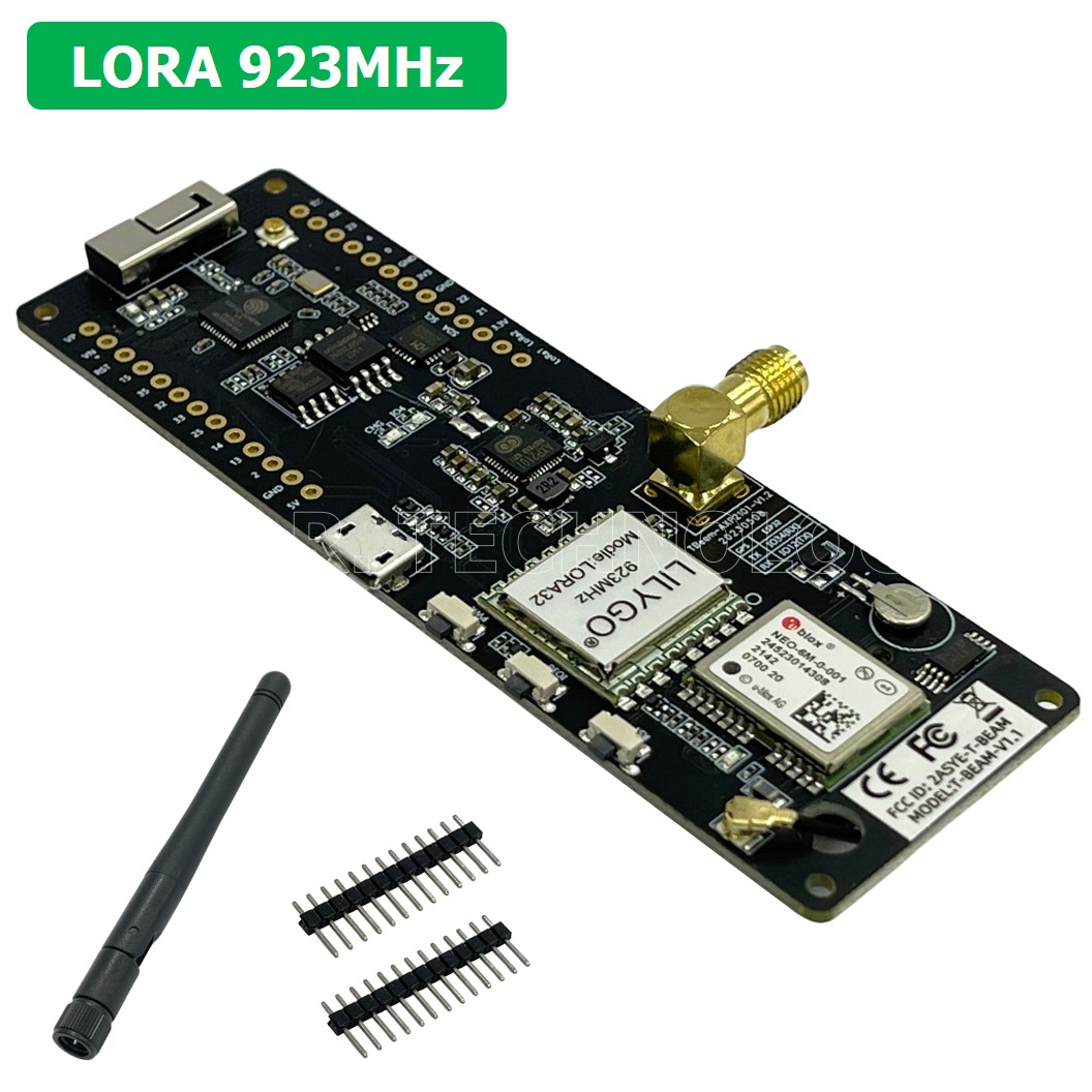 (1ชิ้น) AA717 Unsoldered TTGO T-Beam V1.1 ESP32 LORA 923MHz NEO-6M WiFi Wireless Bluetooth Module IPEX 18650 Battery Holder CP2104 Chip