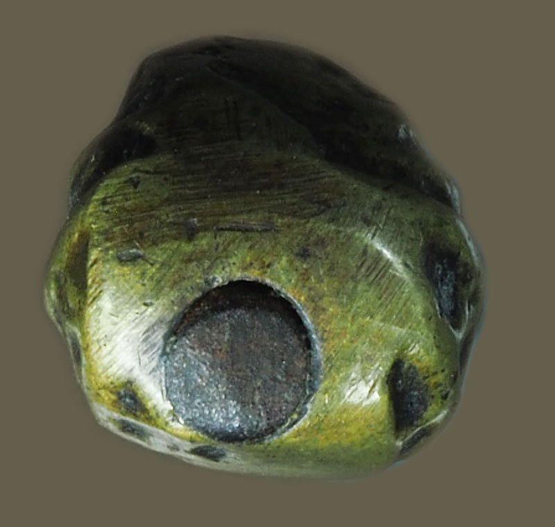 *40301 ถั่วลิสงหล่อโบราณ อุดกริ่ง เนื้อทองเหลือง กริ่งดังกังวาน ไม่ทราบที่ 12