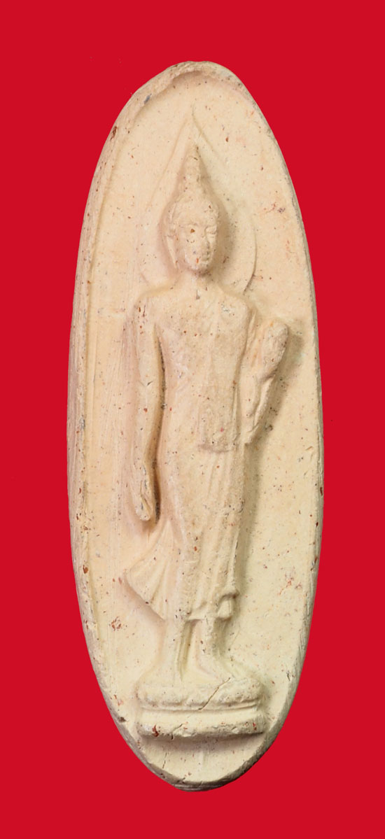 ขายแล้ว*35283 พระพุทธลีลา 25 ศตวรรษ ปี 2500 เนื้อดิน 9.1