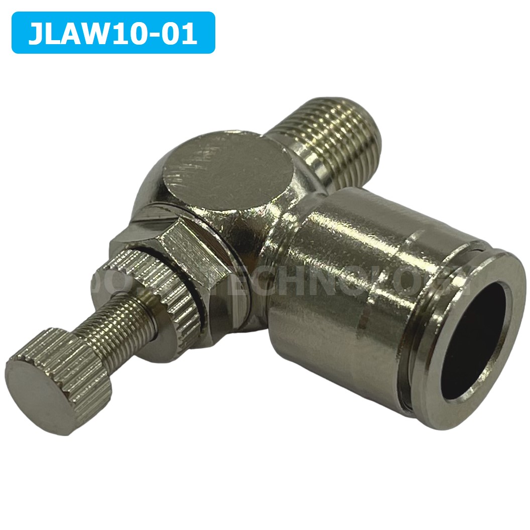 (1ชิ้น) JLAW10-01 ข้อต่อลมสแตนเลส ข้อต่อปรับลม งอ STAINLESS Air Flow Speed Controller ควบคุมความเร็วลม Speed Control valve JLAW JSL