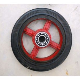 ล้อรถเข็น ล้อแม็กซ์ ล้อแม็กซ์ก้านแดง ผลิตจากเหล็กหล่อคุณภาพสูง ล้อรถเข็น ล้อยาง โพลียูรีเทนสีดำ ล้อรถ ล้อรถเข็นของ