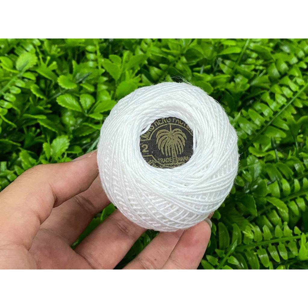 ด้ายกลุ่มม้วนใหญ่ MING HENG (ราคารวมแวท) ตราต้นมะพร้าว #2 เชือกด้าย สีขาว 12 ม้วน/1 กล่อง