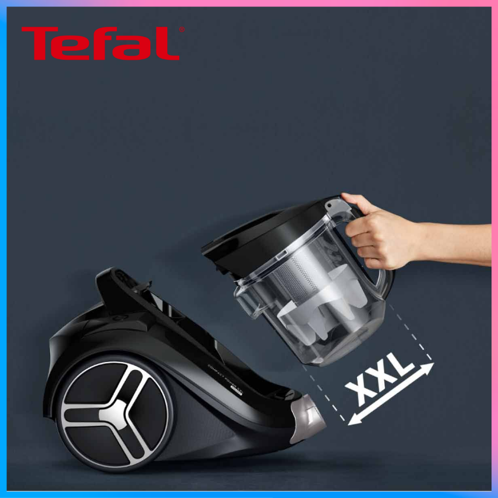 TEFAL เครื่องดูดฝุ่น ทรงพลังด้วยกำลังดูด 2,100 วัตต์ รุ่น TW4B75EA ความจุ 2.5 ลิตร (สีดำ)