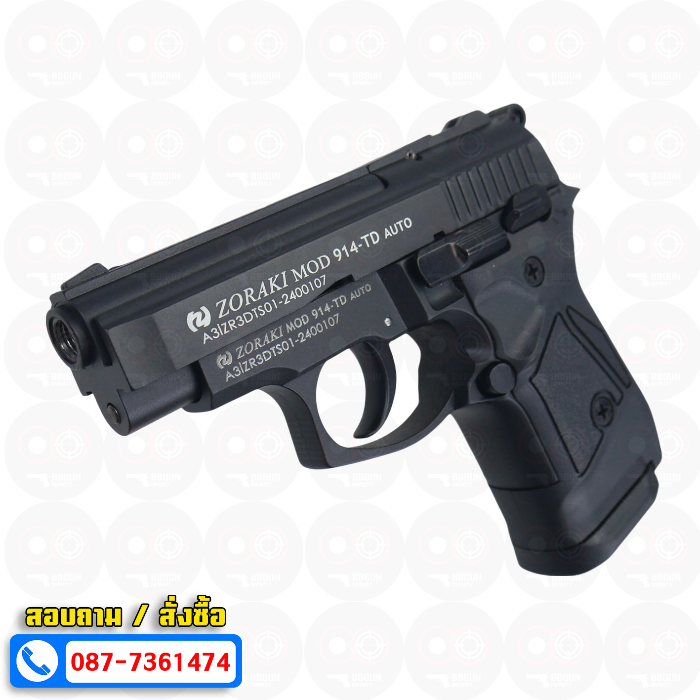 Blank GUN Zoraki mod 914-td auto สีดำ แบลงค์กัน Semi Auto & Full Auto (แถมกล่องปืน)