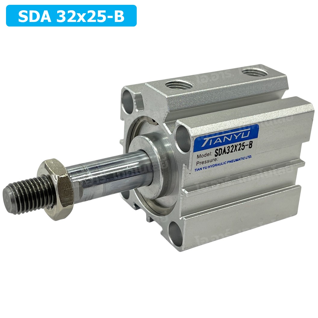 SDA 32x25-B กระบอกลมคอมแพค กระบอกลม รุ่นคอมแพค Compact Air Cylinder SDA Series เกลียวตัวผู้ Male Thread