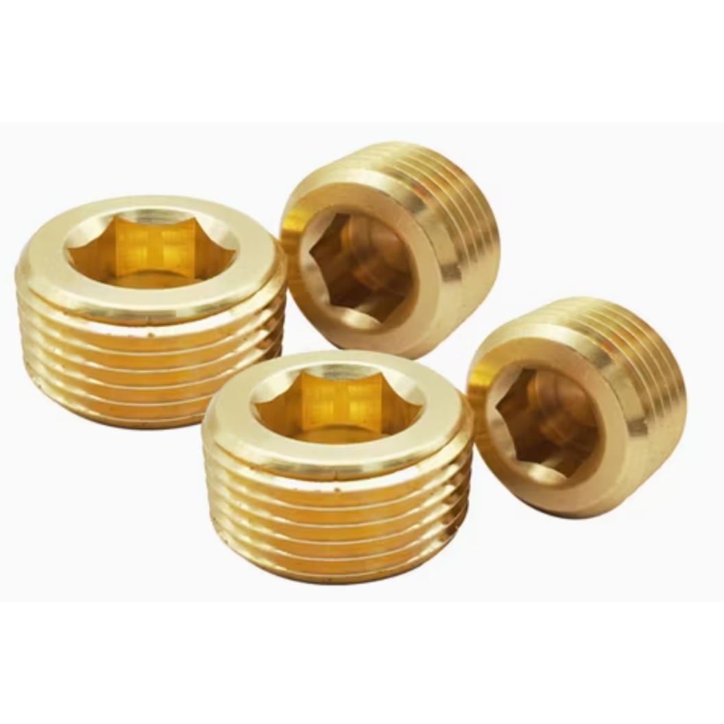 ABP G1/8”-G1” ปลั๊กอุดทองเหลือง ตัวหนอนอุด ปลั๊กอุดสายลม Hexagonal Brass Plug Air tube น็อตอุดรูเกลียว ข้อต่อลม ตัวอุดทองเหลือง
