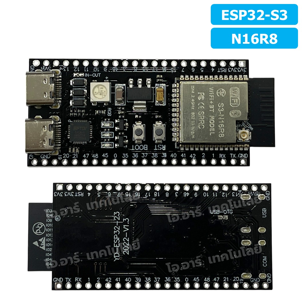 CB301 บอร์ด ESP32-S3 N16R8 แบบไม่บัดกรีขา มีช่องเสียบเสาอากาศ ESP32-S3-DevKitC-1 WROOM-1-N16R8 ESP-32-S3