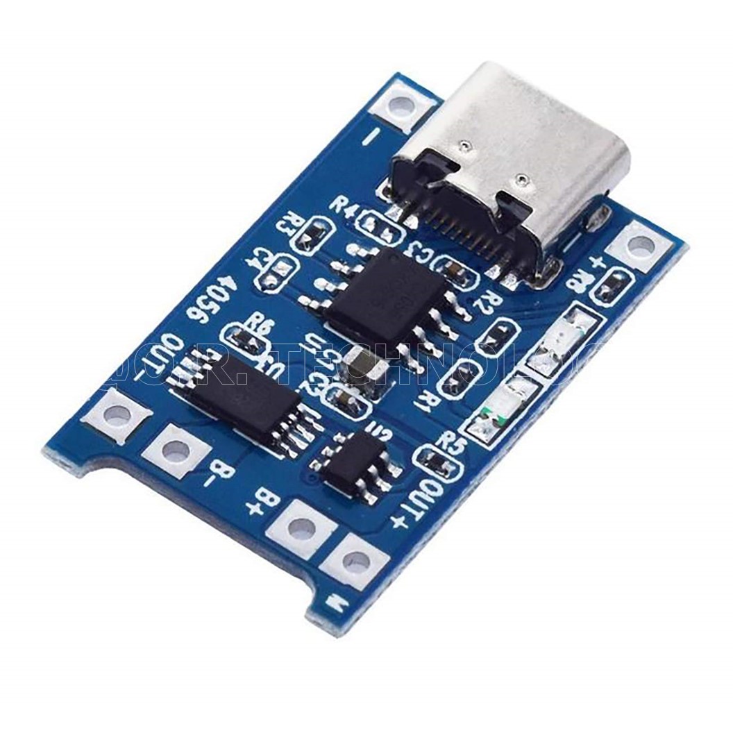 (1ชิ้น) AA477 โมดูลชาร์จแบตเตอรี่ แบตเตอรี่ลิเธียม โมดูลจ่ายไฟ หัวต่อ Type C กระแส 1A TP4056 TC4056 1A BMS Lithium Lipo Battery Charging Board USB Type-C with current protection (Input 5VDC, Output 4.2VDC 1A)