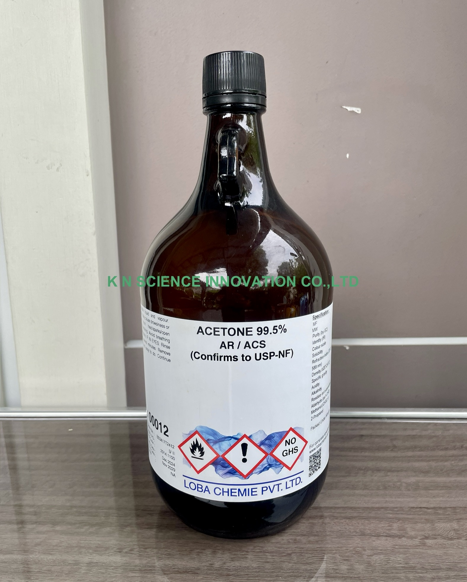 Acetone, 99.5%, AR/ACS , 2.5 L, RT ,Loba 0001202500