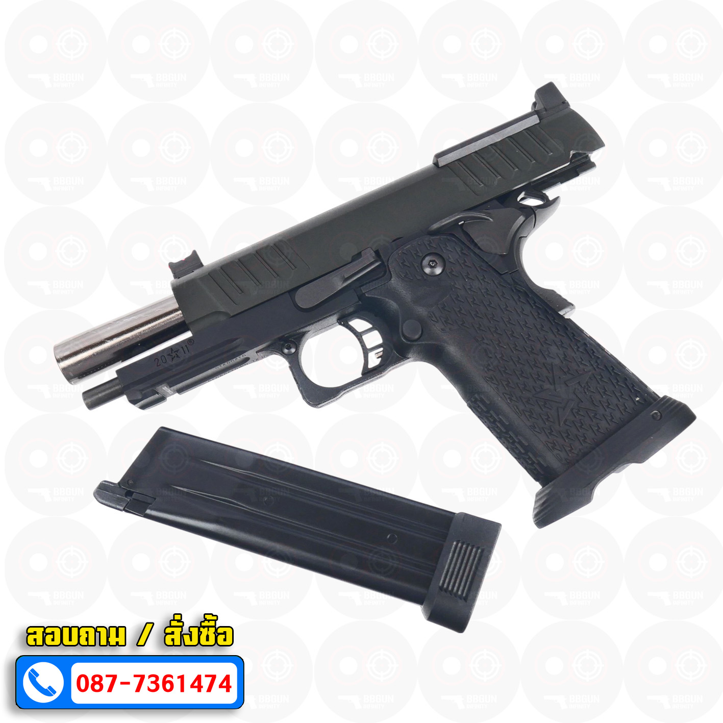 บีบีกันอัดแก๊ส ARMY R611-3 EMG Staccato P 2011 VIP Grip BB GUN