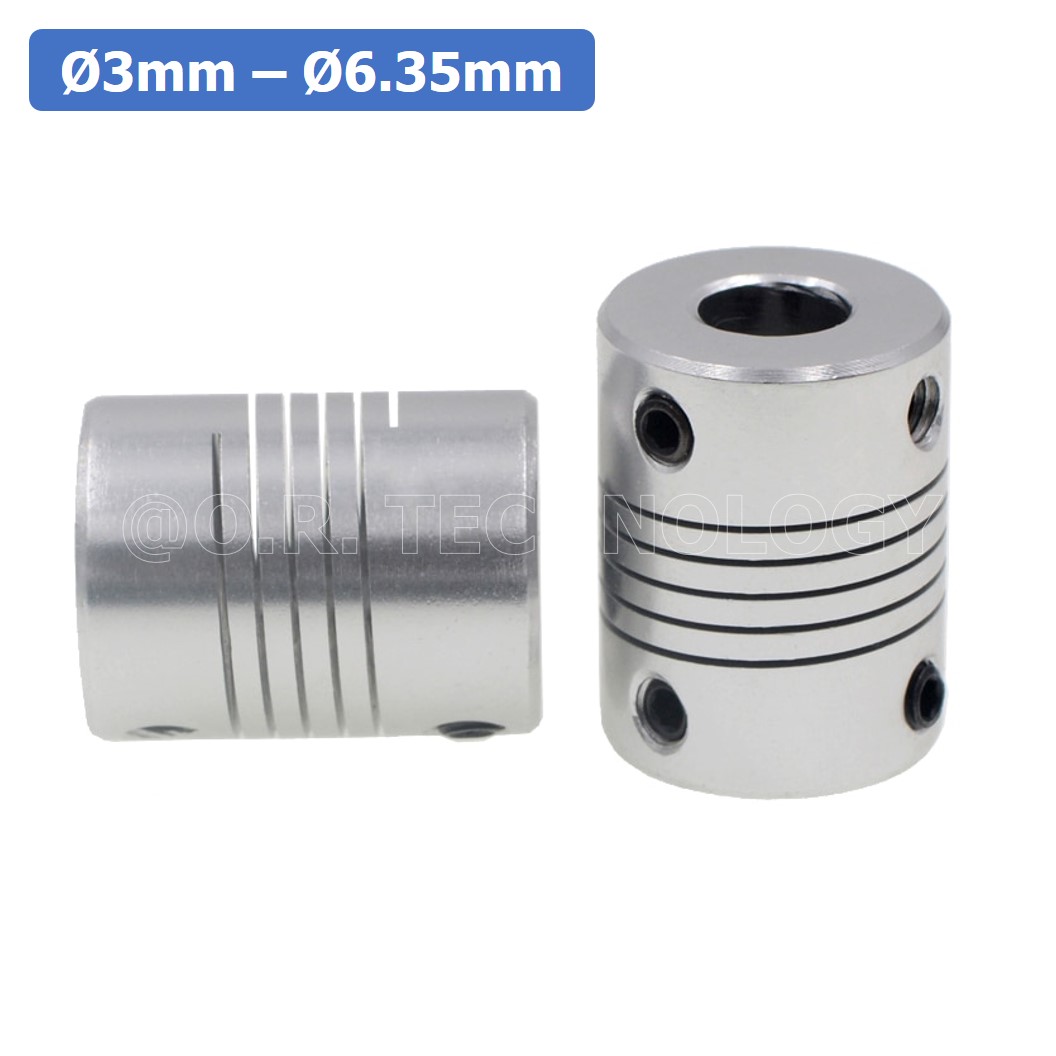 (1ชิ้น) KR459 3-6.35 คัปปลิ้ง ข้อต่อเพลามอเตอร์ คัปปิ้ง มอเตอร์ ข้อต่อแกนมอเตอร์ Elastic Coupling ขนาดรูเพลา 3mm-6.35mm