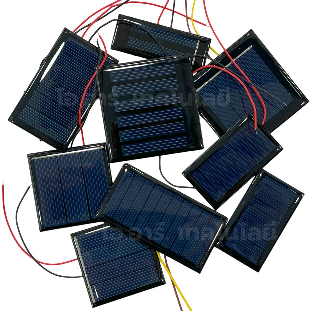 แผ่นโซล่าเซลล์ ขนาดเล็ก พร้อมสาย สำหรับงานประดิษฐ์ Mini Solar cell with cable DIY kit แผงโซล่าเซลล์ พลังงานแสงอาทิตย์ การทดลอง
