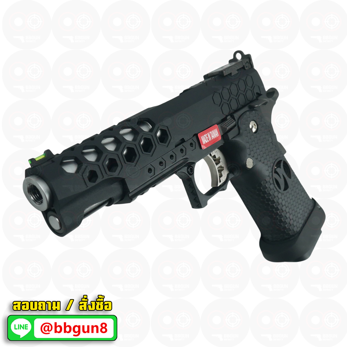 บีบีกันอัดแก๊ส AW HX2502 Hi-CAPA Hex Cut (Black) BB GUN