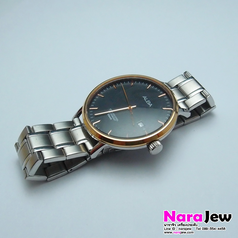 นาฬิกาหลุดจำนำ นาฬิกา ALBA รุ่น VJ42-X202 หน้าปัดสีดำ หน้าปัด 42 มม. ตัวเรือน Stainless steel