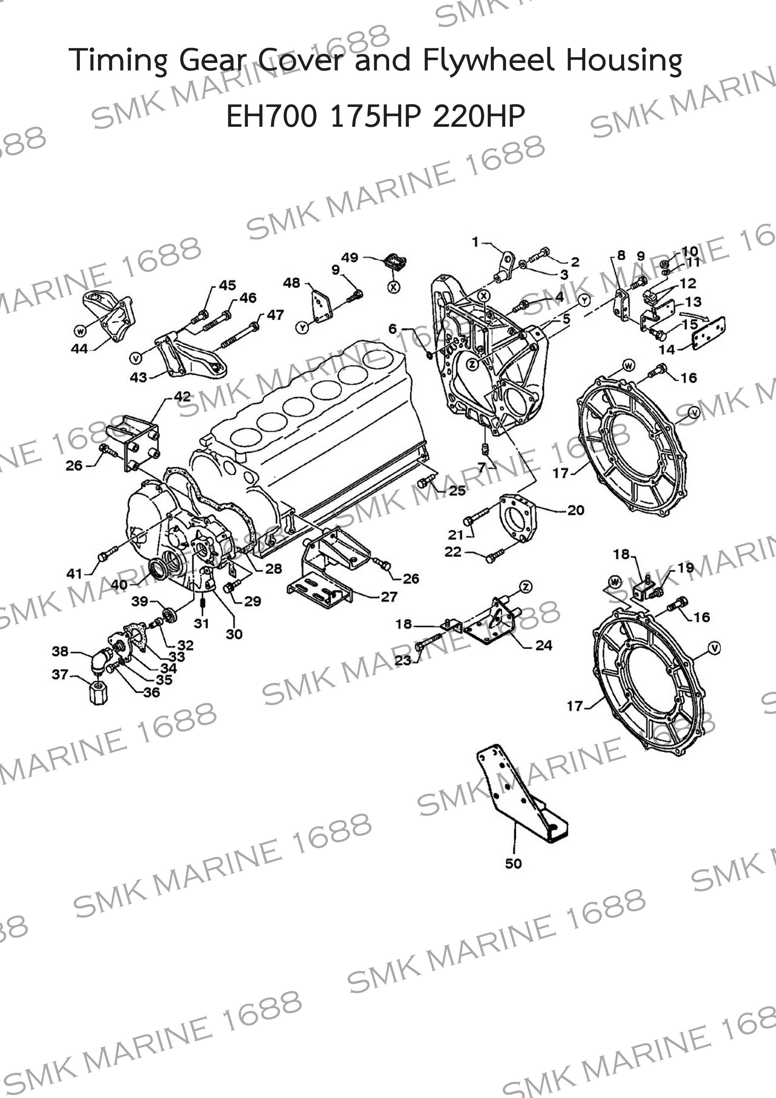 HINO EH700 113221031 Timing Gear Case Cover / ฝาTiming Gear