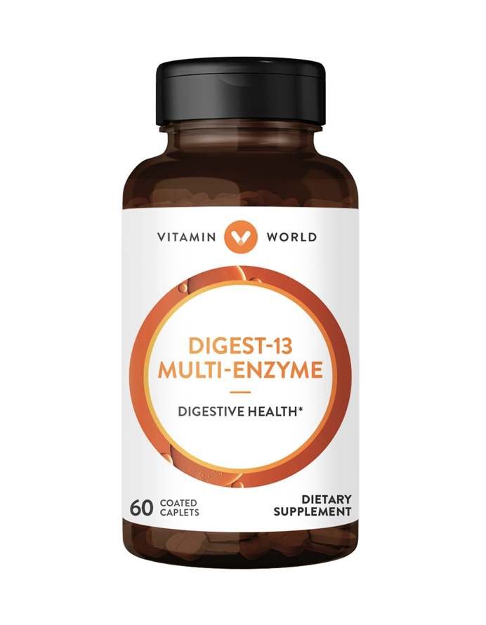 สูตรเข้มข้น Vitamin world Multi Enzyme Digestive health 60 เม็ด เอ็นไซม์ช่วยย่อยโปรตีน แป้ง และไขมัน จากอเมริกาค่ะ