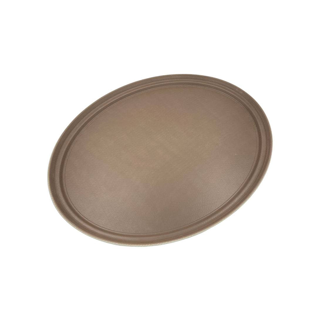 NSTON-2700 ถาดเสริฟกันลื่นสีน้ำตาล แบบวงรี 27 นิ้ว