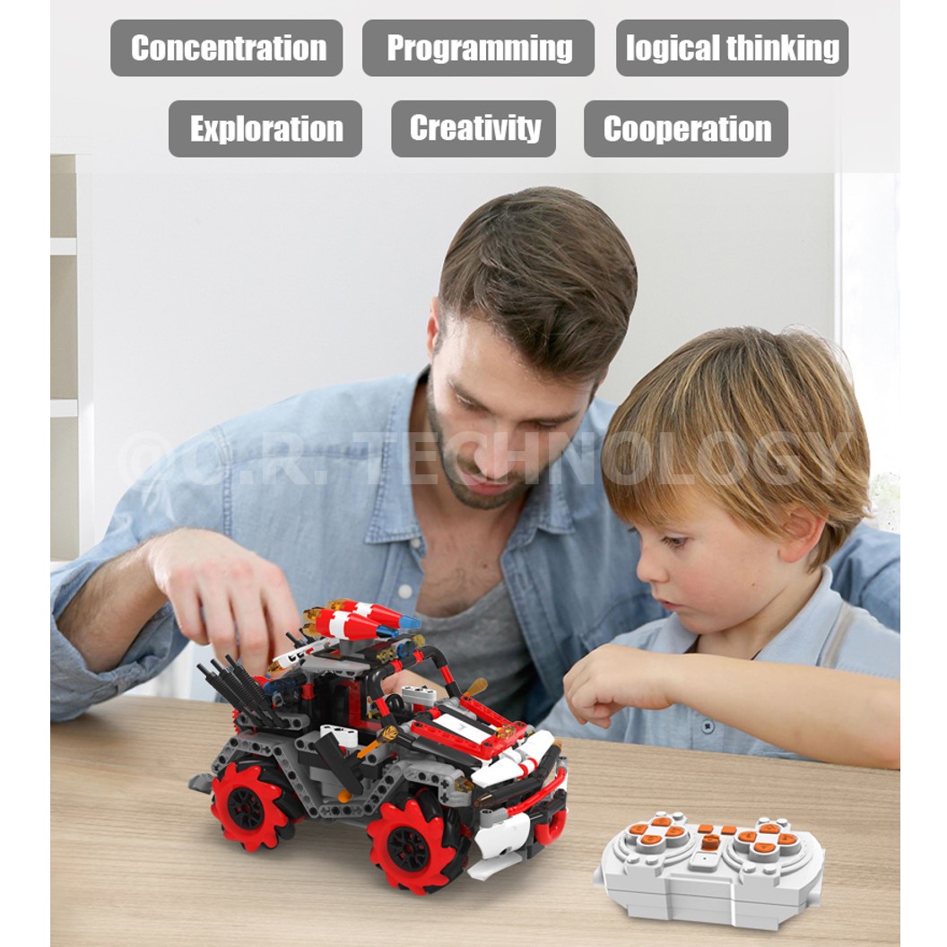 KEEYEE WORLD K96104 ชุดเรียนรู้ เสริมทักษะ Stunt Police Vehicle ตัวต่อ STEAM Educational Programmable Robot Kit Building Block