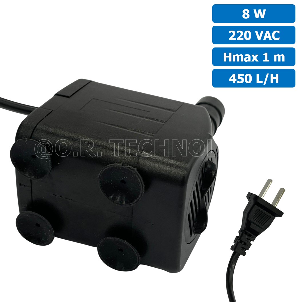 JK-450 ปั๊มน้ำ ปั๊มแช่ ปั๊มพัดลมไอเย็น 220VAC 8W Water pump Submersible Pump JING NUO Hmax 1m Qmax 450L/H JN-450 JINGNUO