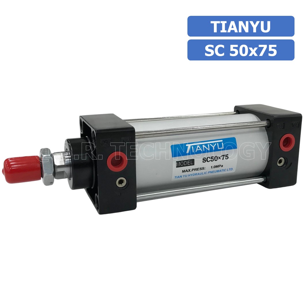 (1ชิ้น) SC 50x75 กระบอกลม รุ่นมาตรฐาน กระบอกลม 4 เสา Standard Cylinder Air Pneumatic แบบสี่เสา