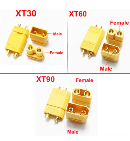 XT30 XT60 XT90 XT60E XT90E ขั้วต่อแบตเตอรี่ RC ปลั๊กเสียบปลั๊ก ESC Drone Connectors