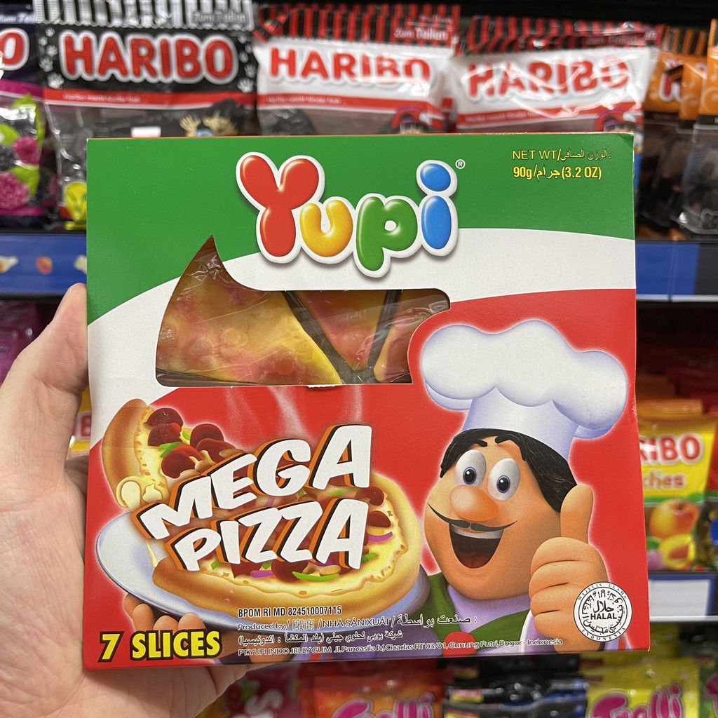 ยูปี้ เมก้า พิซซ่า เยลลี่กลิ่นผลไม้ต่างๆ 90 กรัม Yupi Mega Pizza Jelly 90 g.