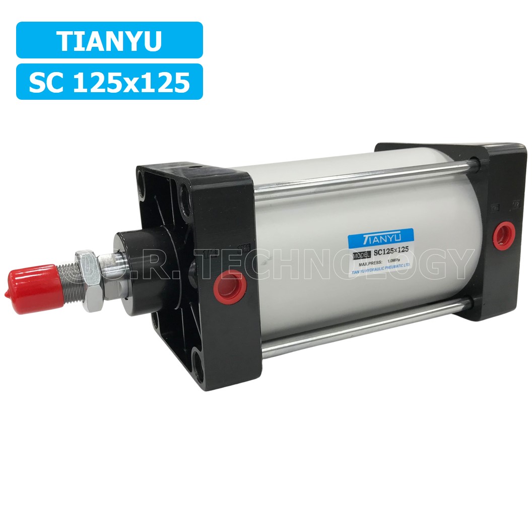 (1ชิ้น) SC 125x125 กระบอกลม รุ่นมาตรฐาน กระบอกลม 4 เสา Standard Cylinder Air Pneumatic แบบสี่เสา