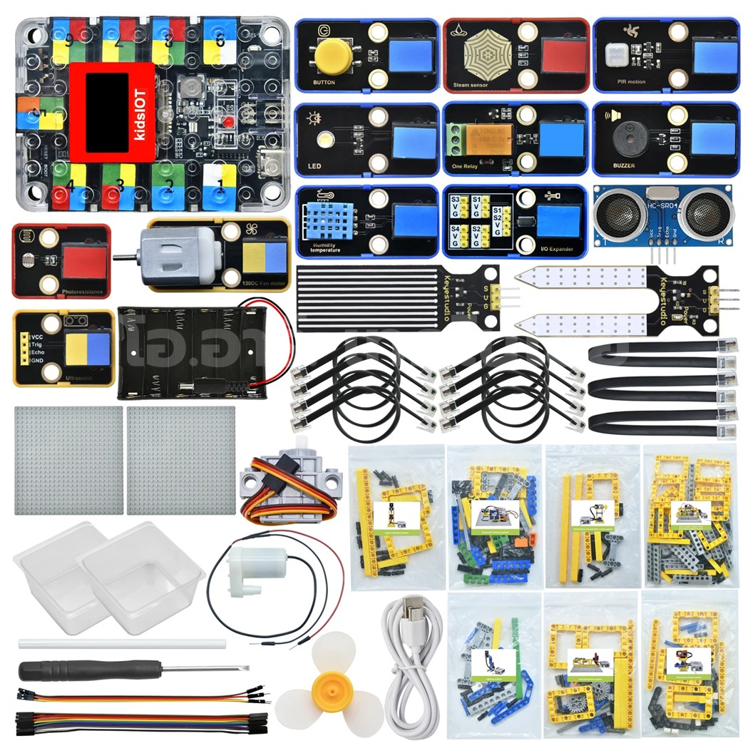 KEYESTUDIO KD3021 ชุดตัวต่อ Kidsbits Smart Farm Kit with Lego for Arduino STEM Education DIY Kit ชุดฟาร์มอัจฉริยะเพื่อการศึกษา Kidsuno ESP32