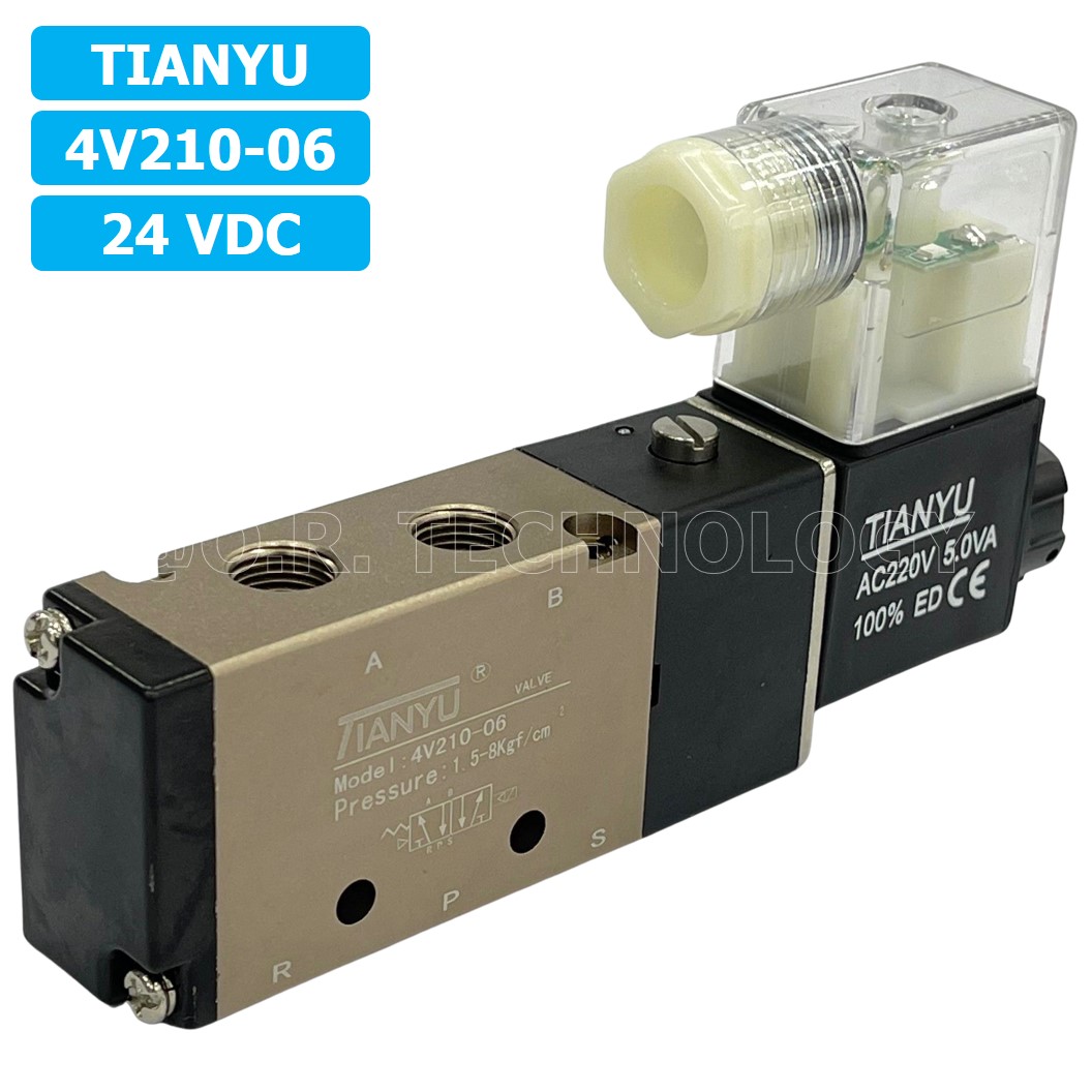 (1ชิ้น) 4V210-06 24VDC โซลินอยด์วาล์ว คอยล์ 1 ข้าง Single coil Solenoid Valve Pneumatic TIANYU โซลินอยด์วาล์วไฟฟ้า โซลินอยลม วาล์วลม กระบอกลม