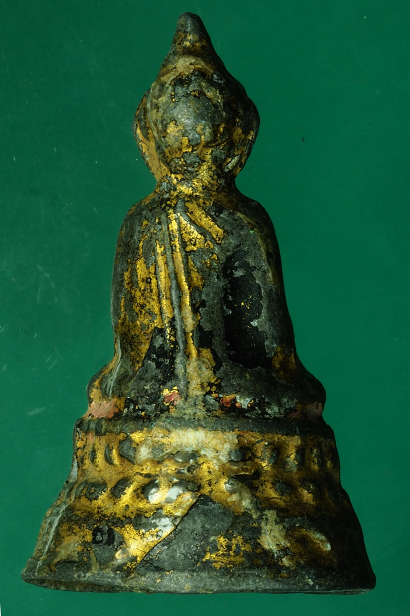 *27994 พระรัตนแก้บน ลงรักปิดทอง เนื้อชินตะกั่ว เก่า 13