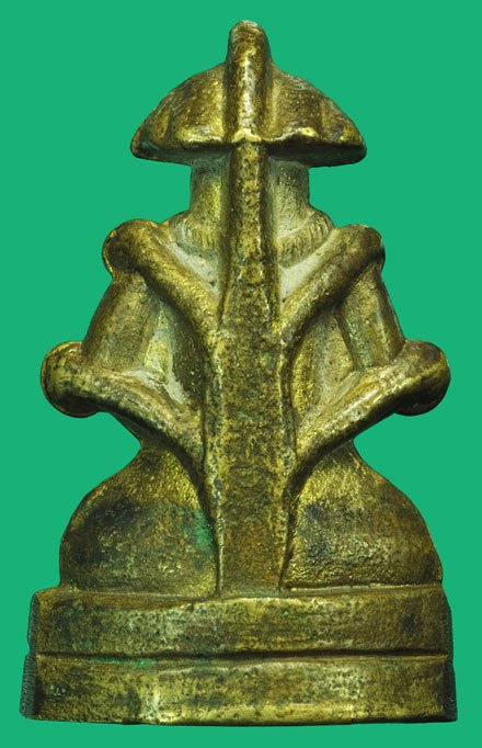 *37583 พระกริ่งอุปคุตเขมร เนื้อสัมฤทธิ์ กริ่งดัง ก้นอุดทองแดง ไม่ทราบที่และปีสร้าง 8