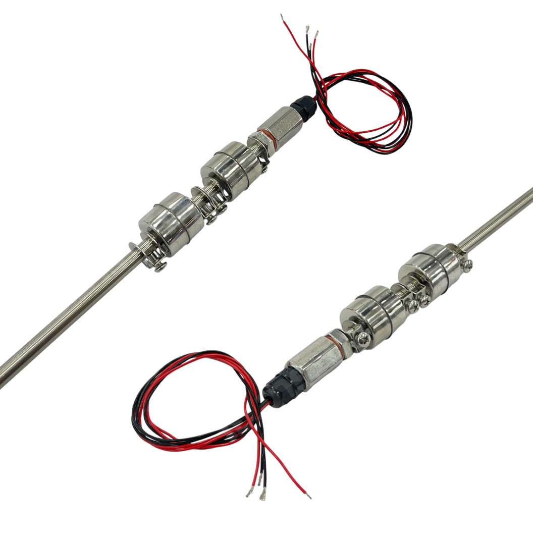 สวิทช์ลูกลอยสแตนเลส เซนเซอร์วัดระดับน้ำ 100-500mm แบบปรับได้/ปรับไม่ได้ Stainless Steel Double Float Level Switch (Adjustable/Fixed) Water level sensor switch