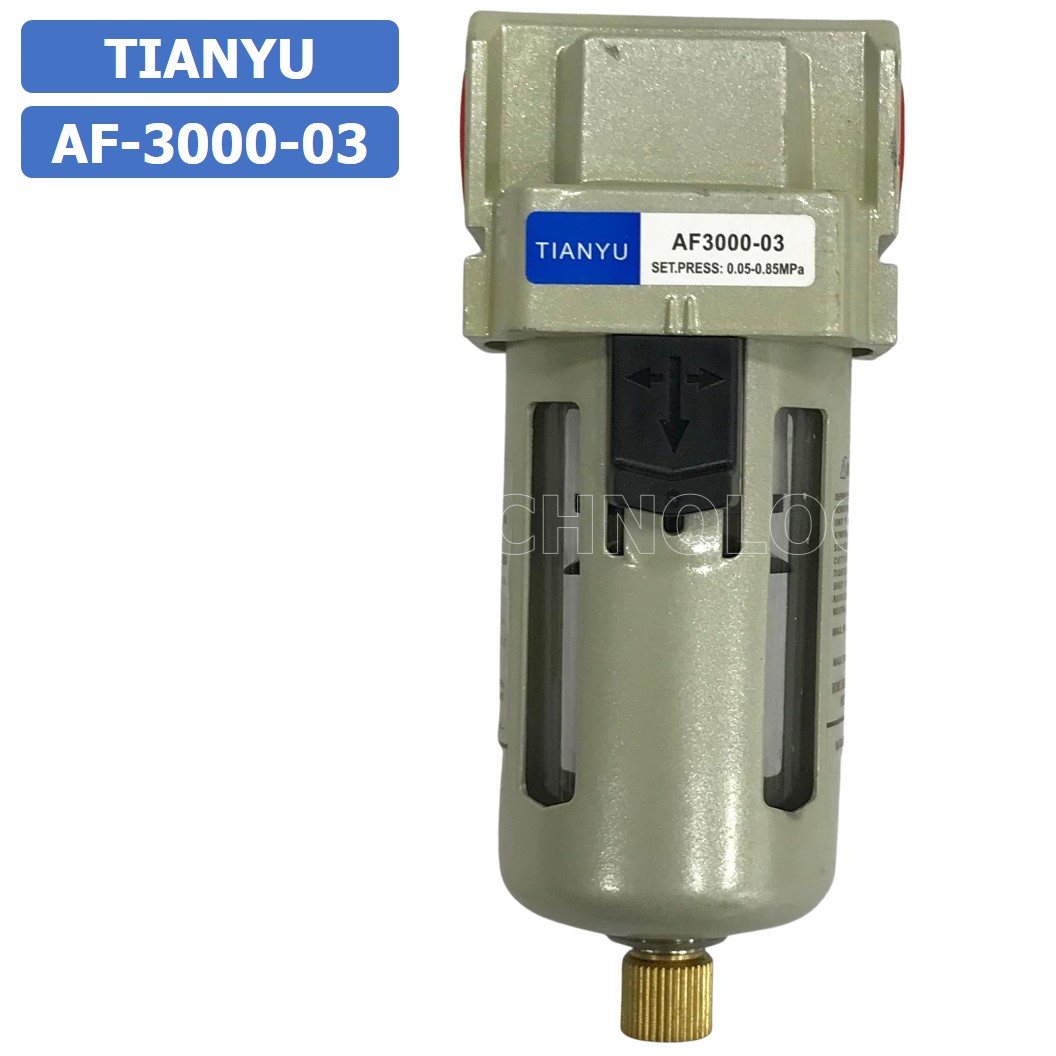 AF3000-03 ตัวกรองลม ชุดกรองลมดักน้ำ Manual Drain อุปกรณ์ปรับปรุงคุณภาพลม Air Filter Pneumatic TIANYU AF-3000-03
