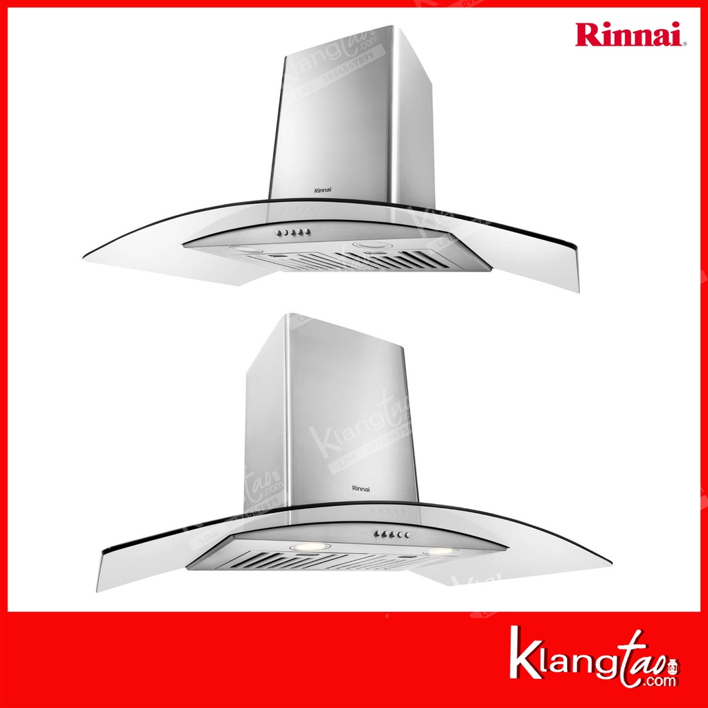 เซ็ทจับคู่ เครื่องดูดควัน Rinnai รุ่น RH-C2459-SSW เครื่องดูดควันแบบปุ่มกด + เตาฝัง LUCKY FLAME เลือกรุ่นได้