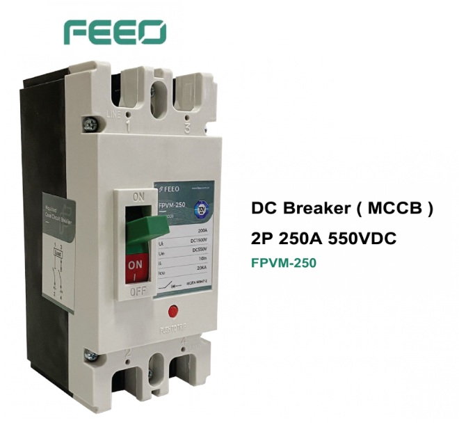 FPVM--250 DC Breaker 2P 250A 20KA 550VDC (MCCB) "FEEO"