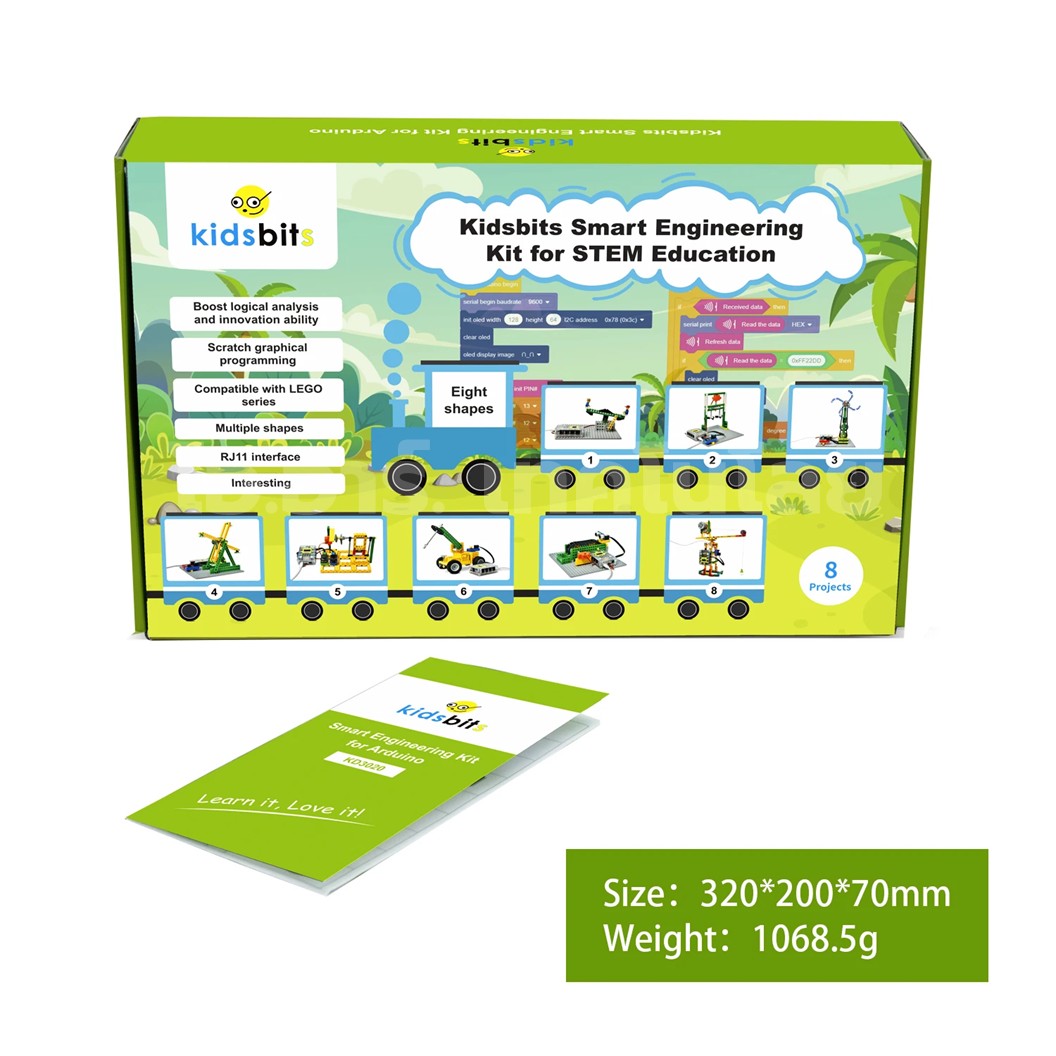 KEYESTUDIO KD3020 ชุดตัวต่อ Kidsbits Smart Engineering Kit with Lego for Arduino STEM Education DIY Kit ชุดวิศวกรรมอัจฉริยะ Kidsuno
