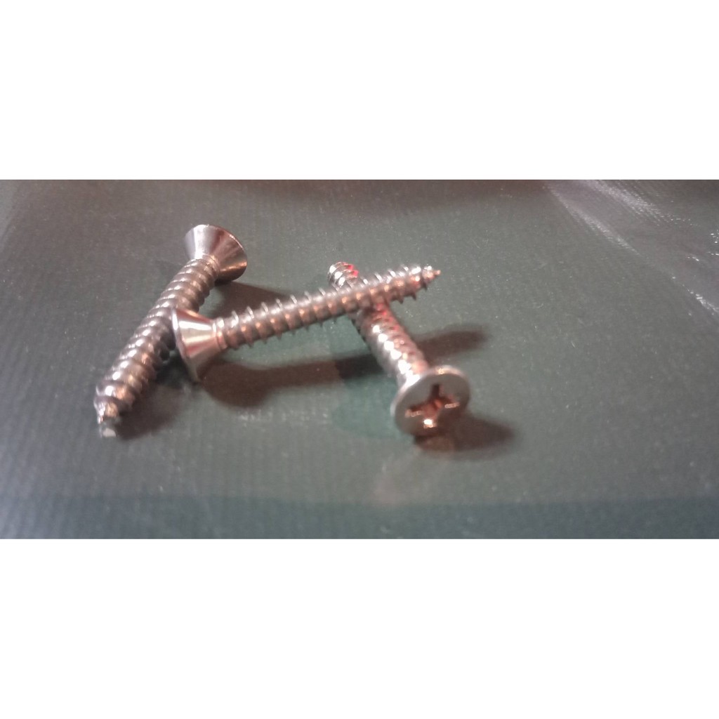 สกรูเกลียวปล่อย หัว F ขนาด #7 x 1 นิ้ว 1,000 ตัว/กล่อง น็อตเกลียวปล่อย หัวเตเปอร์แฉก