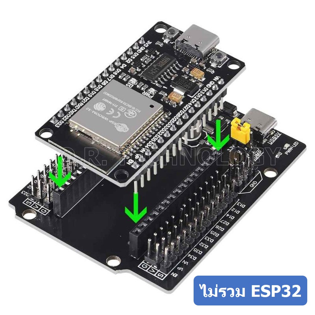 (1ชิ้น) AH312 ฐานรองบอร์ด ESP32 30Pin Expansion Board with Type-C USB and Micro USB บอร์ดขยายขา บอร์ดเสริม ESP-32
