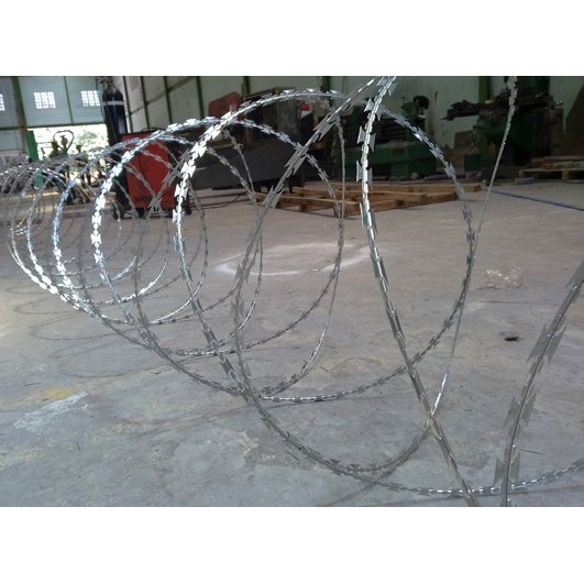 ลวดหนามหีบเพลง ลวดหนามทหาร (ราคารวมแวท)(รุ่นหนา0.30มม.) สเปกราชการ BTO-22 ความยาว 10 เมตร ลวดหนามล้อมรั้ว รั้วทหาร