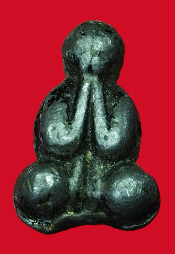 *35118 พระปิดตาหัวไม้ขีด เนื้อชินตะกั่วจุ่มรัก หลวงพ่อเดิม วัดหนองโพ นตรสวรรค์ 40